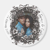 Rustieke bloemenbruiloft, sepia. magneet (Voorkant)