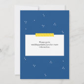 Rustieke bloemenbruiloft uitnodiging marine geel (Achterkant)