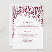 Rustieke bloemenbruiloft uitnodiging (Marsala wijn (Achterkant)