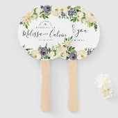 Rustieke bloemenbruiloft Welkom Hand Fan Handwaaier (Voorkant en achterkant)