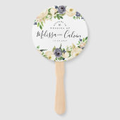 Rustieke bloemenbruiloft Welkom Hand Fan Handwaaier (Voorkant)