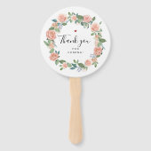 Rustieke bloemenbruiloft Welkom Hand Fan Handwaaier (Achterkant)