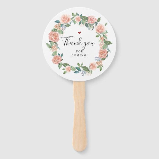 Rustieke bloemenbruiloft Welkom Hand Fan Handwaaier (Achterkant)