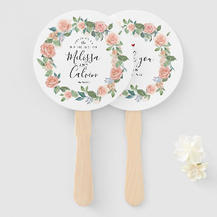 Rustieke bloemenbruiloft Welkom Hand Fan Handwaaier