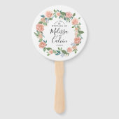 Rustieke bloemenbruiloft Welkom Hand Fan Handwaaier (Voorkant)