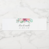 Rustieke bloemenbruiloft wit waterfles etiket (Enkel label)