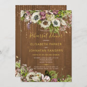 Rustieke bloemenchic schuur hout herfst repetitie kaart (Voorkant / Achterkant)