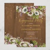 Rustieke bloemenchic schuur hout herfst verlovings kaart (Voorkant / Achterkant)