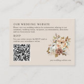 Rustieke bloemencode met QR-code trouwwebsite Informatiekaartje (Voorkant)