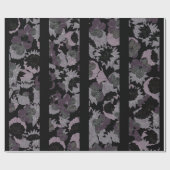 Rustieke bloemencollage gestreept patroon cadeaupapier (Vlak)