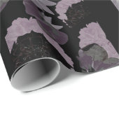 Rustieke bloemencollage gestreept patroon cadeaupapier (Rol Hoek)