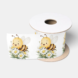 Rustieke bloemendaisy Oh Babee Honey Bee Baby Show Satijnen Lint