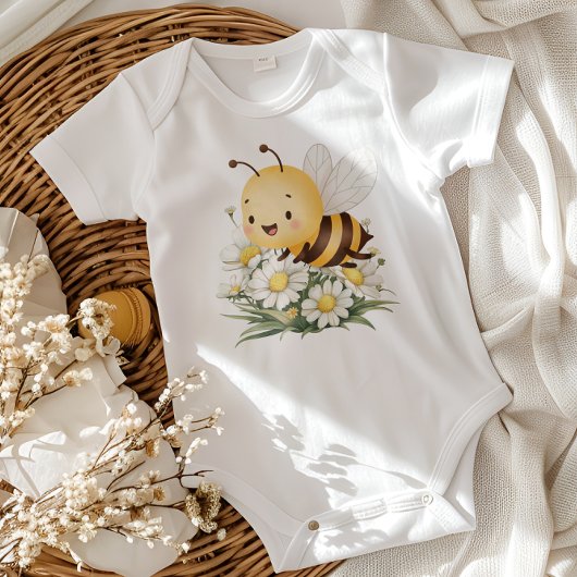 Rustieke bloemendaisy Oh Babee Honingbij Baby Show Romper