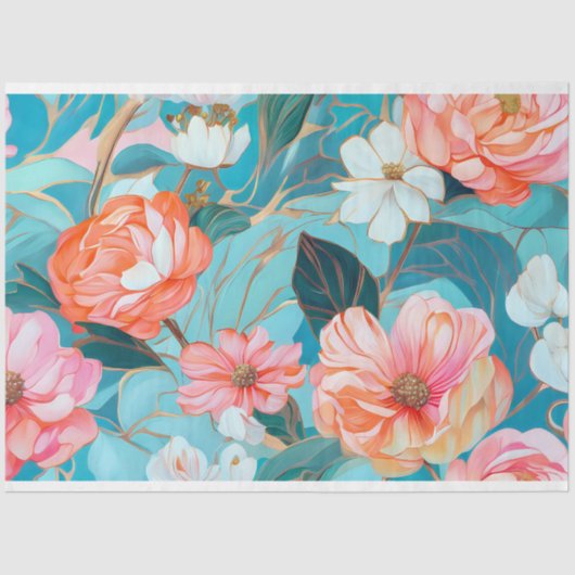  rustieke bloemendecoupage tissuepapier (Voorkant)