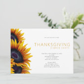 Rustieke bloemendiner Thanksgiving Uitnodiging (Staand voorkant)