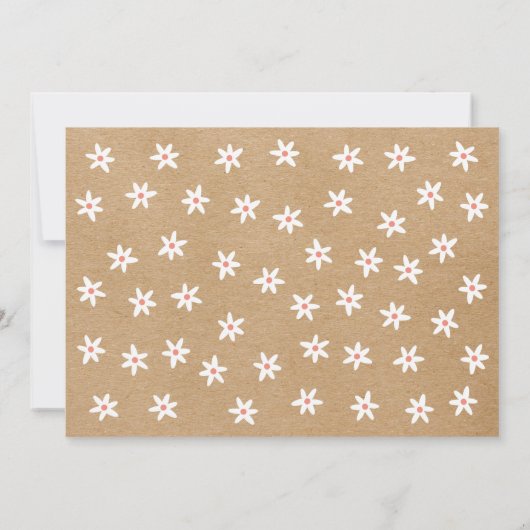 Rustieke bloemendoop, doopfeest foto bedankkaart (Achterkant)