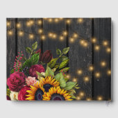 Rustieke bloemenelegante houten bordeaux verlichti gastenboek (Achterkant)