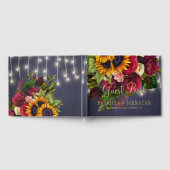 Rustieke bloemenelegante navy bordeaux winter brui gastenboek (Volledig)
