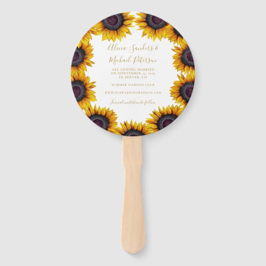 Rustieke bloemenelegante script bruiloft opslaan d handwaaier (Achterkant)