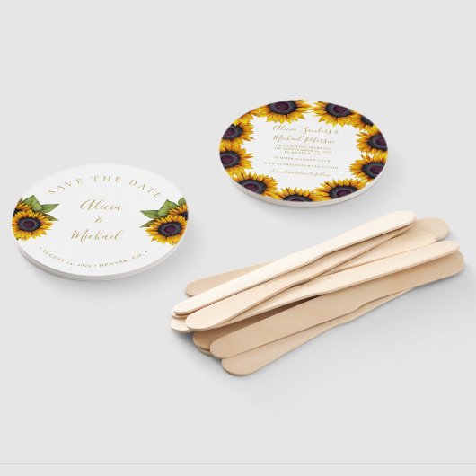 Rustieke bloemenelegante script bruiloft opslaan d handwaaier (Niet-gemonteerd)