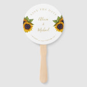 Rustieke bloemenelegante script bruiloft opslaan d handwaaier (Voorkant)