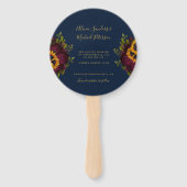 Rustieke bloemenelegante script bruiloft opslaan d handwaaier (Achterkant)