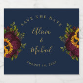 Rustieke bloemenelegante script bruiloft opslaan d sparkling wijnetiket (Enkel label)