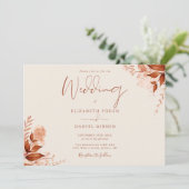 Rustieke bloemenfoto herfst herfst bruiloft kaart (Staand voorkant)