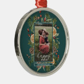 Rustieke bloemenfoto metalen ornament (Rechts)