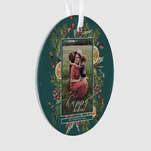 Rustieke bloemenfoto ornament (voorkant)