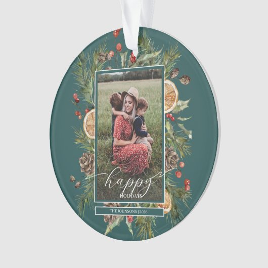 Rustieke bloemenfoto ornament (voorkant)