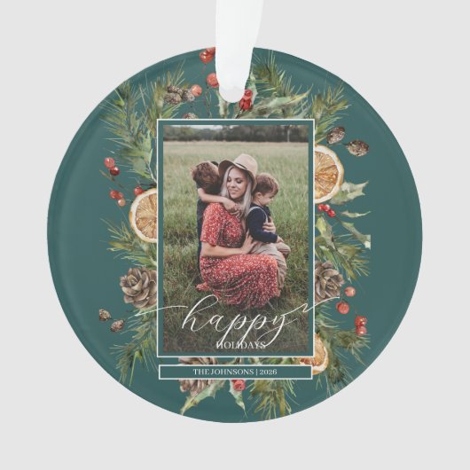 Rustieke bloemenfoto ornament (voorkant)