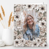 Rustieke bloemenfoto verjaardag kaart