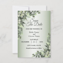 Rustieke bloemengebouwen Eucalyptusbladeren Save The Date