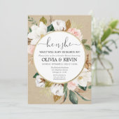 Rustieke bloemengender onthulling, herfst gender o kaart (Staand voorkant)