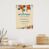 Rustieke bloemengewei Boho-bruiloft Poster (Keuken)