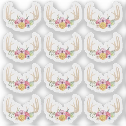 Rustieke Bloemengewei Pastel Waterverf Planner Sticker (Voorkant)