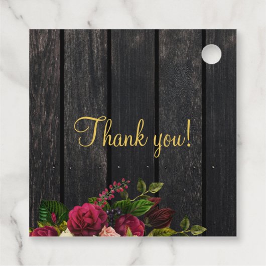 Rustieke bloemengoud elegante bruiloft dank u bedankjes labels (Achterkant)