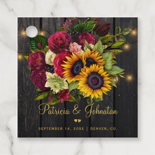 Rustieke bloemengoud elegante bruiloft dank u bedankjes labels (Voorkant)