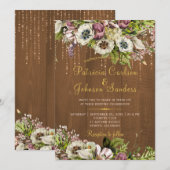 Rustieke bloemengouden script herfsthouten herfst kaart (Voorkant / Achterkant)