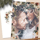 Rustieke Bloemengrens Bruiloft Namen Retouradres Zelfinktende Stempel