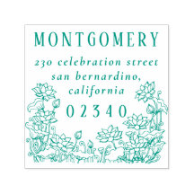 Rustieke Bloemengrens Familienaam & Retouradres