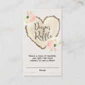 Rustieke bloemenhart meisje luier loterij kaarten (Voorkant)