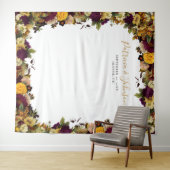 Rustieke bloemenherfst bruiloft fotocabine achterg wandkleed (In Situ (horizontaal))