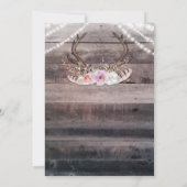 Rustieke Bloemenherten Antlers & String Lights Kaart (Achterkant)