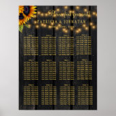 Rustieke bloemenhouten lichten bruiloft zithoek gr poster (Voorkant)