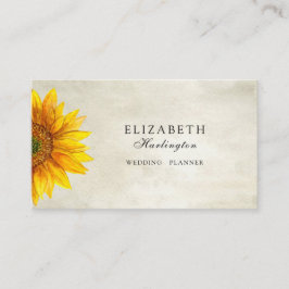 Rustieke bloemenkaart. Zonnebloem. Land bloemen Visitekaartje