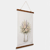 Rustieke bloemenkan hangend wandkleed (Gebogen)