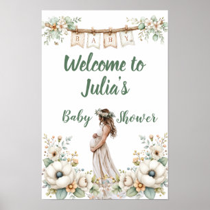Rustieke bloemenkinderfeestje  poster