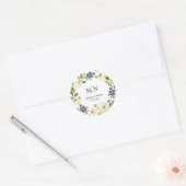 Rustieke Bloemenkrans Bruiloft Monogram Stickers (Envelop)